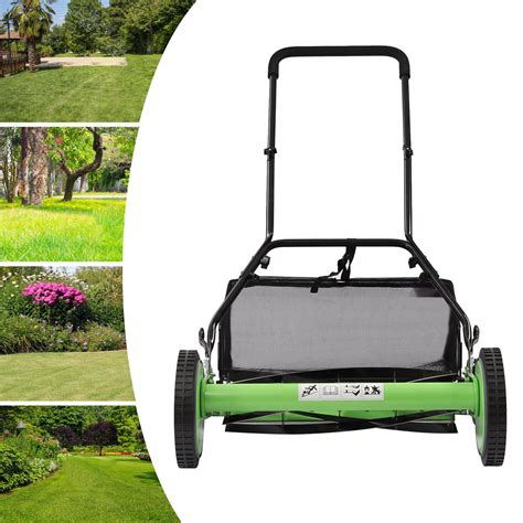 20 Lawn Mower Grass Cutter Machine With Collection Box Push Reel Mower 5 Blade Ebay