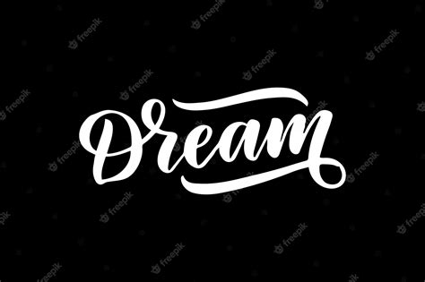 Premium Vector White Dream Text On A Black Background