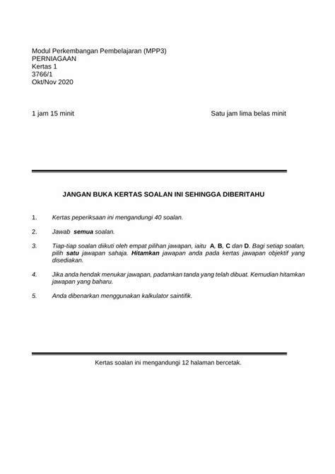 Pdf Jangan Buka Kertas Soalan Ini Sehingga Diberitahu Dokumen Tips