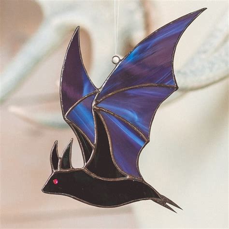 Bat Stained Glass Window Hanging - Etsy