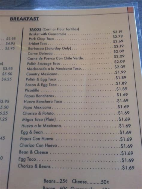 Menu at Garcia's Mexican Food To Go restaurant, San Antonio, 842 ...