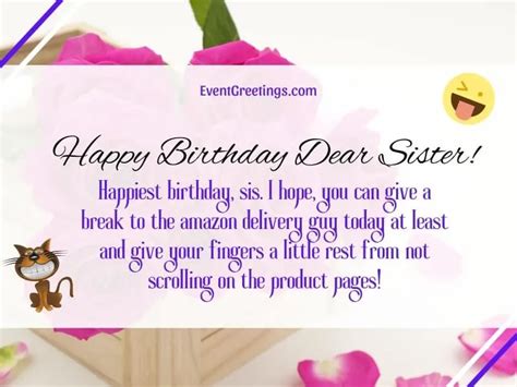 25 Funny Birthday Wishes For Your Sister – Events Greetings