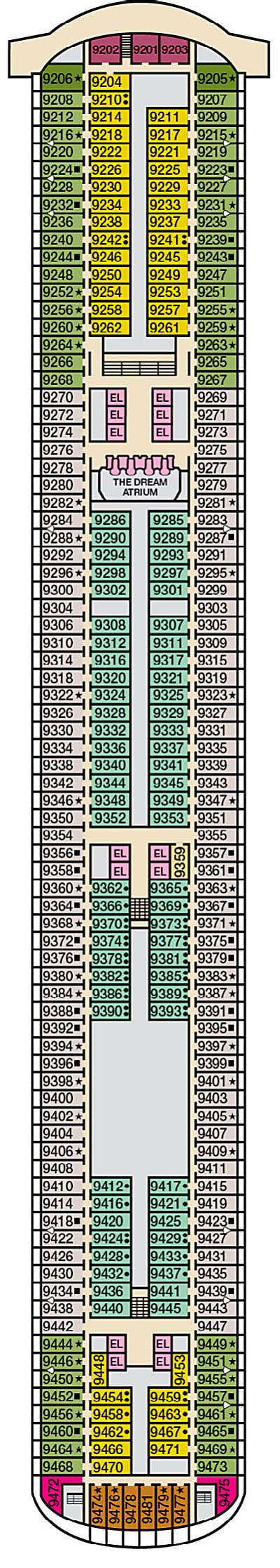 Carnival Dream Deck 9 - Activities & Deck Plan Layout