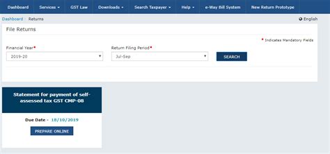 Steps To Pay Gst Liability In Cmp On Gst Portal