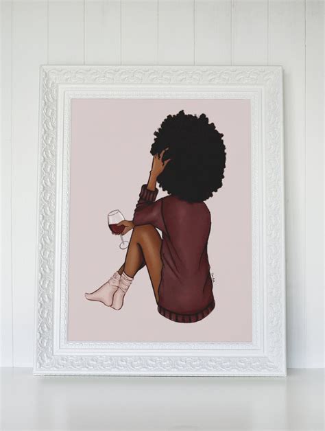 Black Girl Magic Art Black Girl Illustration Black Woman Wall Artblack ...