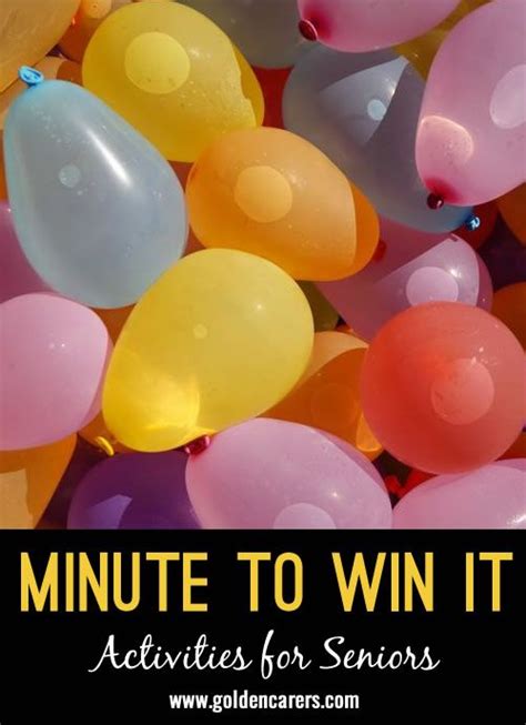 Colorful Balloons With The Words Minute To Win It Activities For