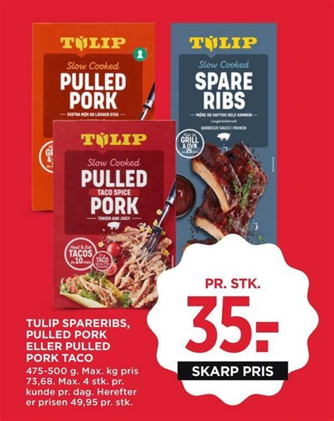 Tulip Spareribs Pulled Pork Eller Pulled Pork Taco Tilbud Hos MENY