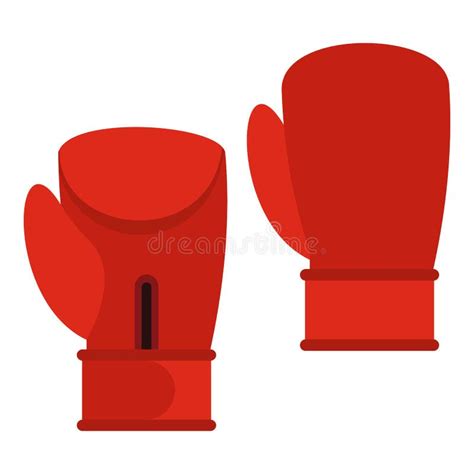 Icono Rojo De Los Guantes De Boxeo Estilo Plano Stock De Ilustraci N