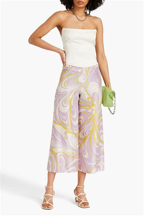 Pucci Printed Silk Habotai Culottes The Outnet