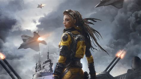 Download Jet Fighter Dreadlocks Woman Warrior Sci Fi 4k Ultra Hd