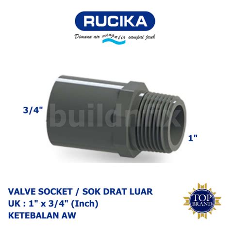 Jual Rucika Valve Socket Sok Drat Luar Pvc X Aw Tebal