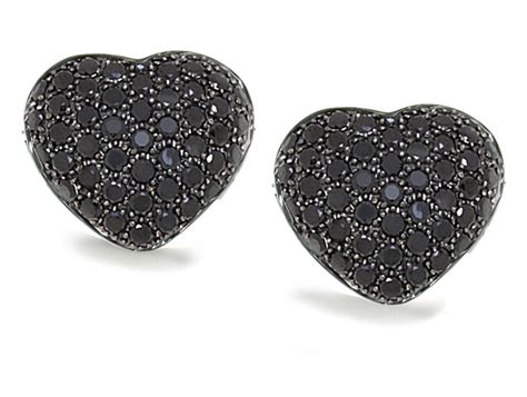 Black Diamond Jewelry - Black Diamond Heart Earrings