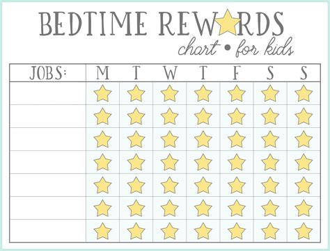 Printable Bedtime Chart - Printable Word Searches