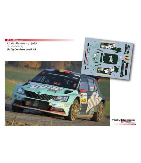 My Models Decals 1 43 de Mévius Skoda Fabia R5 Condroz 2018