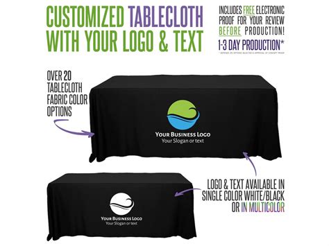 Your Logo Custom Tablecloth With Logo and Fabric Color Options - Etsy