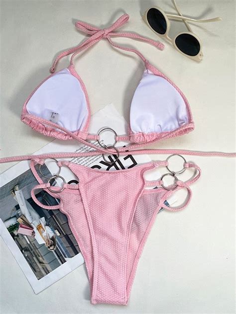 Emmiol Kostenloser Versand O Ring Rosa Bikini Set Rosa M Von