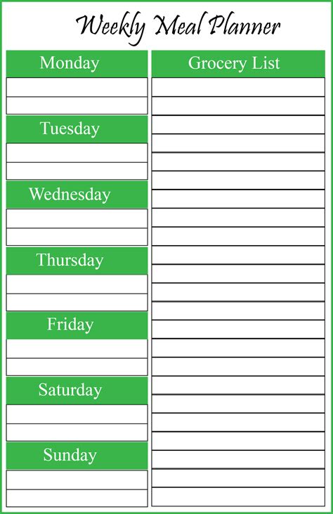 Weekly Meal Planner For Family Templates | How To Wiki | HowToWiki