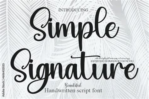 Vetor De Simple Signature Typeface Is An Elegant And Bold Display Font