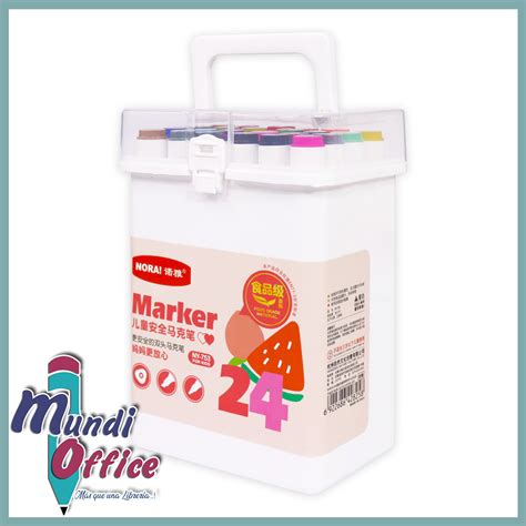 Set Marcadores Doble Punta Nora Tinta Comestible Piezas Mundi Office