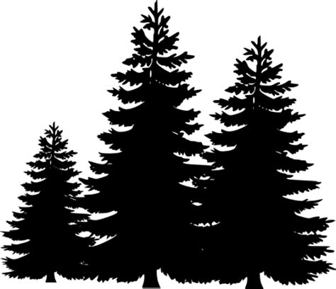 Pine Tree Silhouette Clip Art Black Trees Cliparts Png Download 540