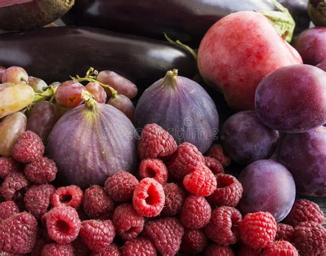 Alimento Roxo Fundo Das Bagas Frutas E Legumes Foto De Stock Imagem