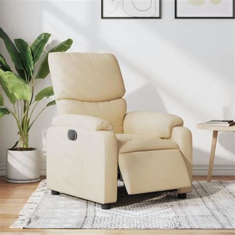 Atyhao Fauteuil Inclinable Lectrique Cr Me Tissu Ab