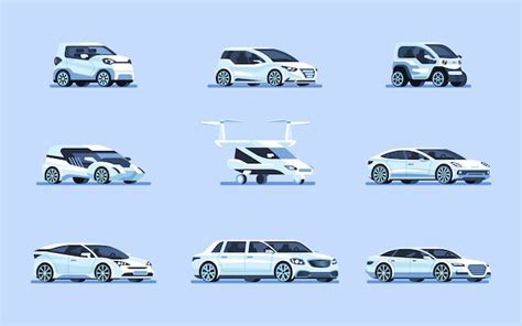 Premium Vector Set Of Self Driving Cars Illustration