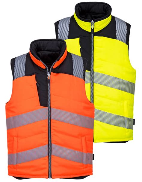 Portwest PW3 Hi Vis Reversible Bodywarmer PW374 Global Work Wear