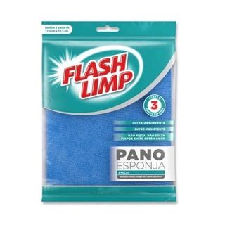 Pano Esponja 3 Uni Ultra Absorvente 17 5 X 19 5cm Flash Limp Shopee