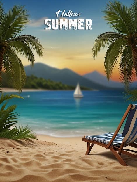 Summer Theme Background Premium Ai Generated Psd