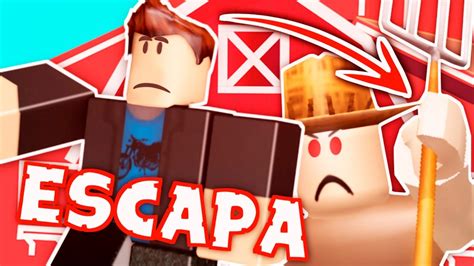 Escapa Del Granjero Malvado Roblox En Español Youtube