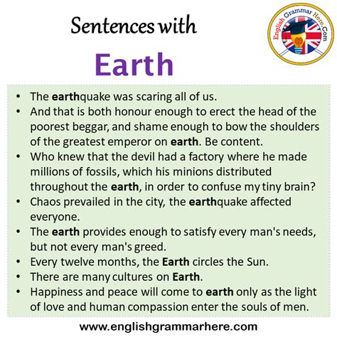 Sentences With Earth Earth In A Sentence In English Sentences For