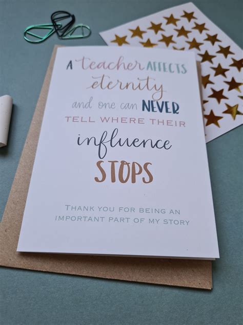 Teacher Thank You Personalised Card The Folded Paper Company