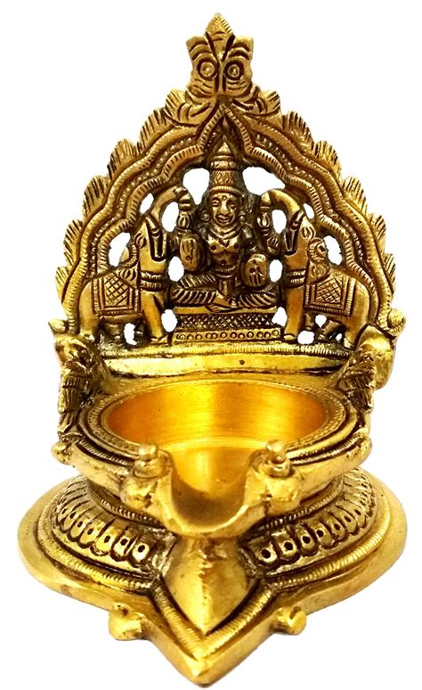 Buy Pure Brass Ethnic Carved Ashtalakshmi Vilakku Brass Diya Lamp