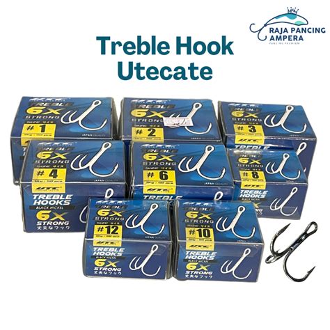 Jual Satu Kotak Treble Hook Utecate Black Nickel X X Mata Kail