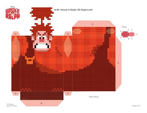 A B A D D E C 8 Bit Wreck It Ralph 3d Papercraft Spoonful