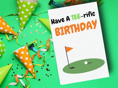 Golf Birthday Card Printable Digital Instant Download Etsy