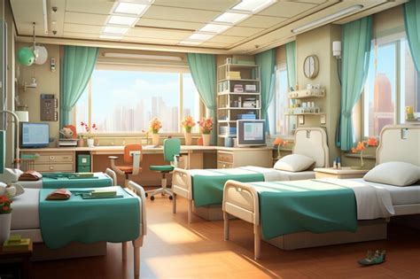 Premium Ai Image Hospital Room Background