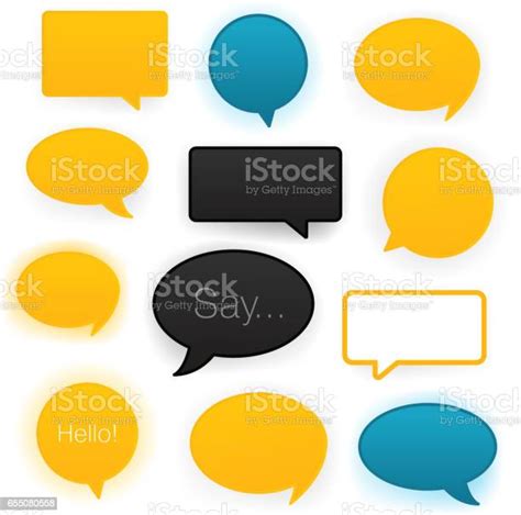 Comic Speech Bubbles Icon Set Vector Illustration Stock Illustration