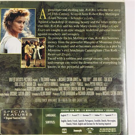 Rob Roy Dvd Very Gc Liam Neeson Jessica Lange Region Free