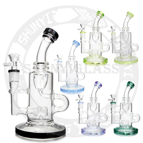 Bent Neck Recycler Honeycomb Jet Perc Dab Rig Glass Water Pipe Hookah Smoking Pipe China Glass