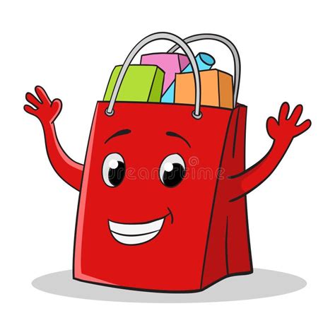 Cartoon Face On Shopping Bag Stock Illustration Illustration Of