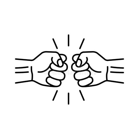 Fist Linear Icon Punch Icon Fists Bumping Stock Vector Illustration