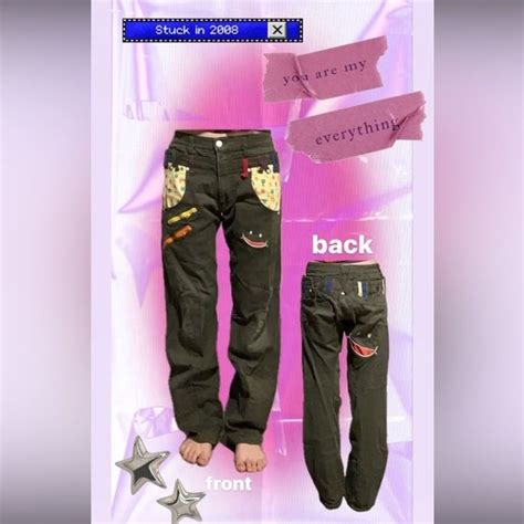 Y2k Low Rise Jeans With Cute Details