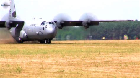 Us Air Force C 130 Grass Landings And Takeoffs In Poland Youtube