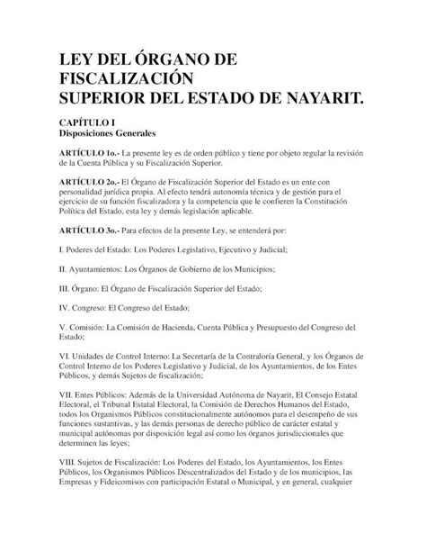 Pdf Ley Del Rgano De Fiscalizaci N Superior Del Ley Del Rgano De