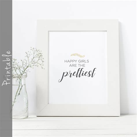 Happy Girls Are The Prettiest Audrey Hepburn Quote Printable Etsy