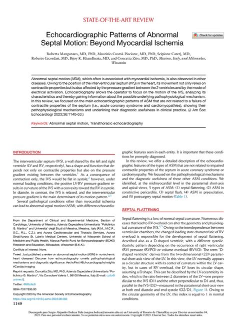 Echocardiographic Patterns Abnormal Septal Motion State Of The