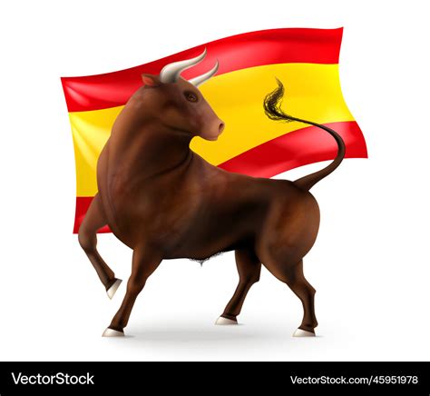 Spain bull realistic composition Royalty Free Vector Image