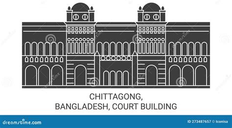 Bangladesh Chittagong Court Building Travel Landmark Vector